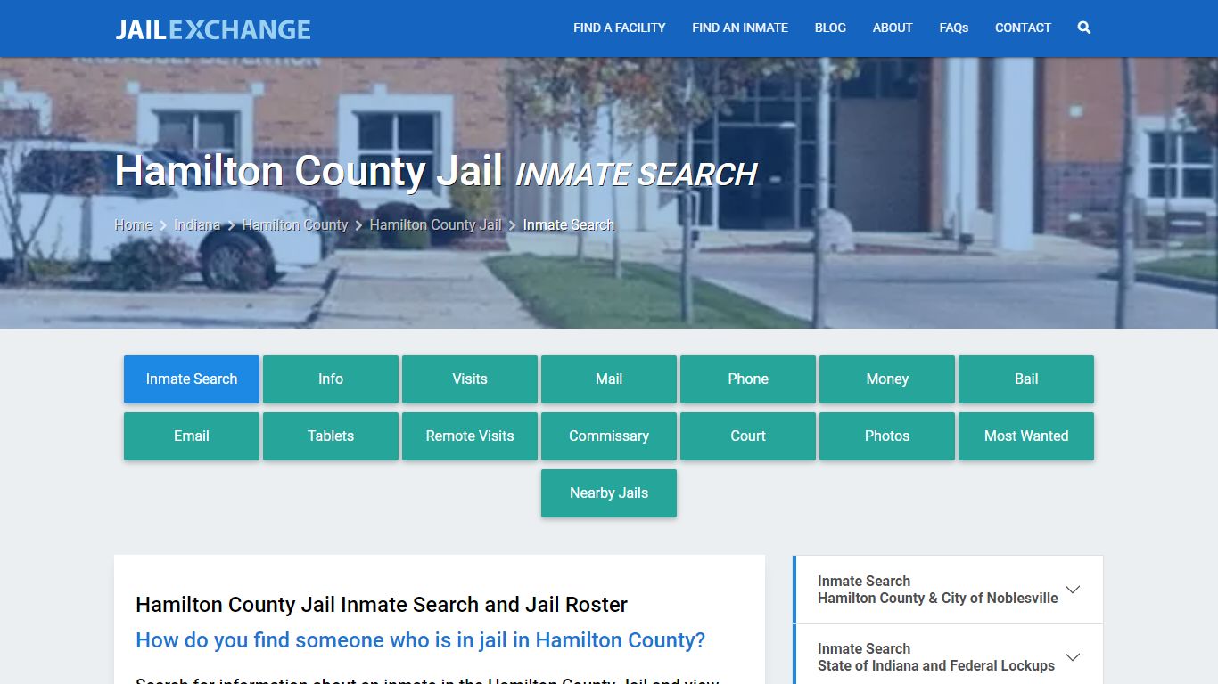 Inmate Search: Roster & Mugshots - Hamilton County Jail, IN